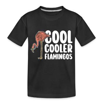Cool Cooler Flamingos - Kinder Premium Bio T-Shirt - Schwarz - Vorne