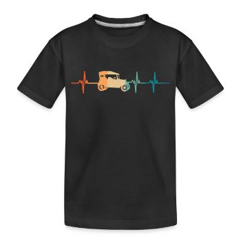 Battement de cœur Voiture ancienne - T-shirt bio Premium Enfant - noir - Devant