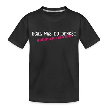 kleiner teufel devil klein lieb süß Sprüche - Kinder Premium Bio T-Shirt - Schwarz - Vorne