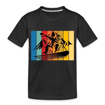 Retro-Skifahren - Kinder Premium Bio T-Shirt - Schwarz - Vorne