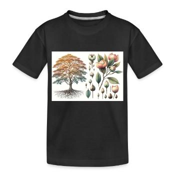 Magnolie Botanik - Kinder Premium Bio T-Shirt - Schwarz - Vorne