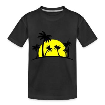 Beach Palms 2 - Kids' Premium Organic T-Shirt - black - Front