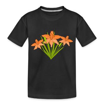 Nénuphars de feu - T-shirt bio Premium Enfant - noir - Devant