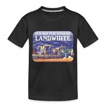 JE SUIS POUR NOS AGRICULTEURS, LES AGRICULTEURS PROTESTATAIRES - T-shirt bio Premium Enfant - noir - Devant