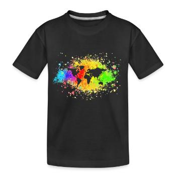 Monde Arc-en-ciel étalé Couleur - T-shirt bio Premium Enfant - noir - Devant
