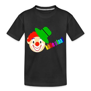 Clown says kölle alaaf - Kids' Premium Organic T-Shirt - black - Front