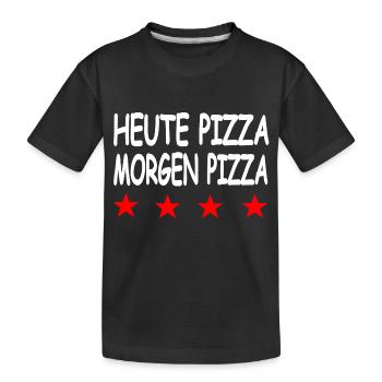 Pizza - Kinder Premium Bio T-Shirt - Schwarz - Vorne