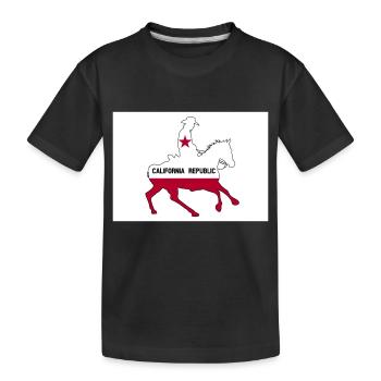 Kalifornische Staatsflagge Cowboy - Kinder Premium Bio T-Shirt - Schwarz - Vorne