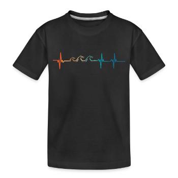 Battement de cœur vague - T-shirt bio Premium Enfant - noir - Devant