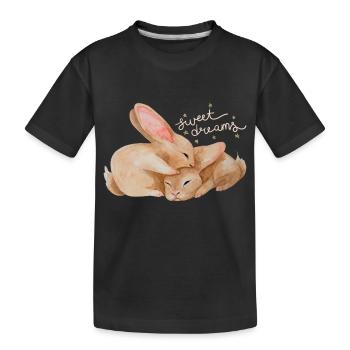 Cuddly bunnies - Kids' Premium Organic T-Shirt - black - Front