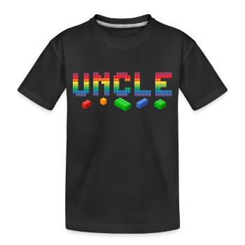 Onkel Baumeister Bausteine Blöcke Familie - Kinder Premium Bio T-Shirt - Schwarz - Vorne