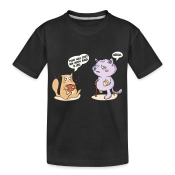 Das kostet einen Arm und ein Bein Lustige Katzengespräche - Kinder Premium Bio T-Shirt - Schwarz - Vorne