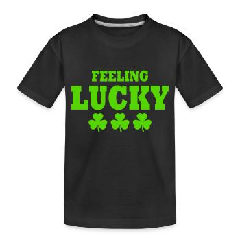 feeling lucky - Kids' Premium Organic T-Shirt - black - Front