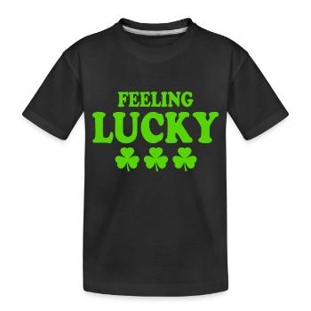 feeling lucky - Kids' Premium Organic T-Shirt - black - Front