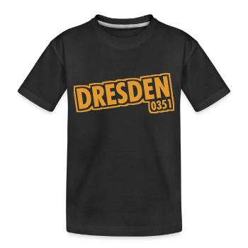 Dresde - 0351 - Indicatif régional - Saxe - T-shirt bio Premium Enfant - noir - Devant