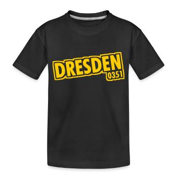 Dresde - 0351 - Indicatif régional - Saxe - T-shirt bio Premium Enfant - noir - Devant