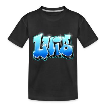 Luis Graffiti Name auf alles druckbar - Kinder Premium Bio T-Shirt - Schwarz - Vorne