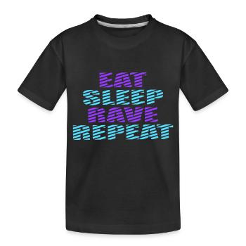 Manger dormir rave répéter nourriture sommeil corbeau disant - T-shirt bio Premium Enfant - noir - Devant