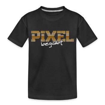 Pixel gifted - Kids' Premium Organic T-Shirt - black - Front