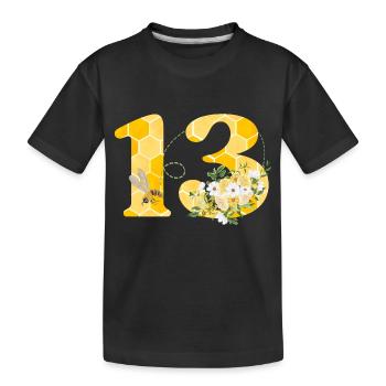 13e anniversaire abeille - T-shirt bio Premium Enfant - noir - Devant