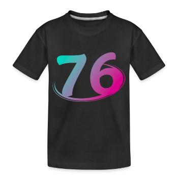 Nummer 76 mehrfarbig - Kinder Premium Bio T-Shirt - Schwarz - Vorne