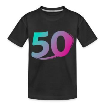 Nummer 50 mehrfarbig - Kinder Premium Bio T-Shirt - Schwarz - Vorne