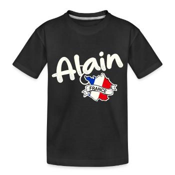 Alain France - Kids' Premium Organic T-Shirt - black - Front