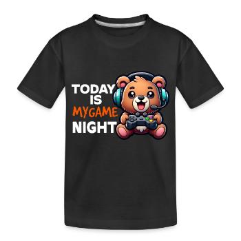 Heute ist mein Spieleabend - Kinder Premium Bio T-Shirt - Schwarz - Vorne