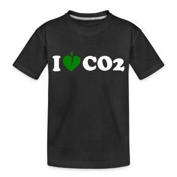 I love co2 - Kids' Premium Organic T-Shirt - black - Front