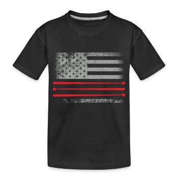 Drapeau américain tambour Patriot Tambour Mélomane Dru - T-shirt bio Premium Enfant - noir - Devant