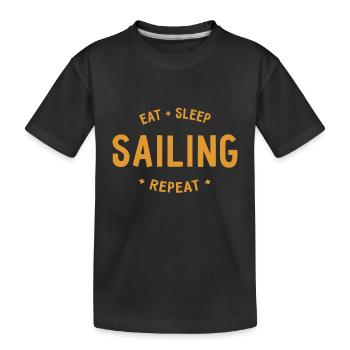 Manger dormir Naviguer Répéter - T-shirt bio Premium Enfant - noir - Devant