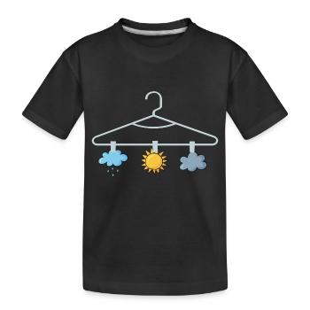 Wettervorhersage Aufhänger Weather Forecast Hanger - Kinder Premium Bio T-Shirt - Schwarz - Vorne