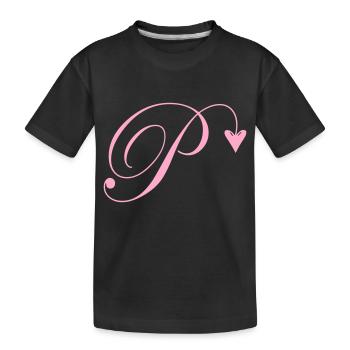 Monogramme P Coeur Vigne - T-shirt bio Premium Enfant - noir - Devant
