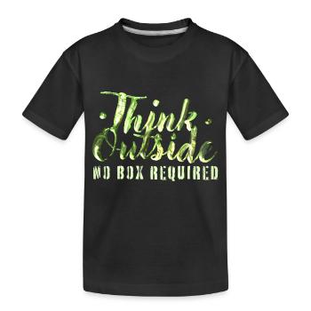 Think Outside - Kids' Premium Organic T-Shirt - black - Front
