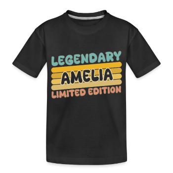 Nom : Amelia - T-shirt bio Premium Enfant - noir - Devant