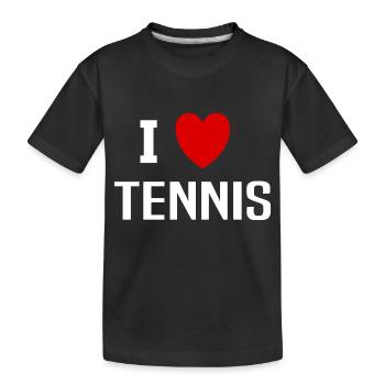 Ich liebe Tennis - Kinder Premium Bio T-Shirt - Schwarz - Vorne