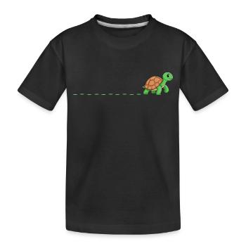Cute Turtle Tracks Turtle Footprint - Kids' Premium Organic T-Shirt - black - Front