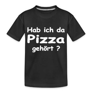 Pizza - Kinder Premium Bio T-Shirt - Schwarz - Vorne