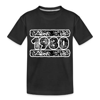 1980 - Kinder Premium Bio T-Shirt - Schwarz - Vorne