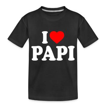 I love papi - Kinder Premium Bio T-Shirt - Schwarz - Vorne