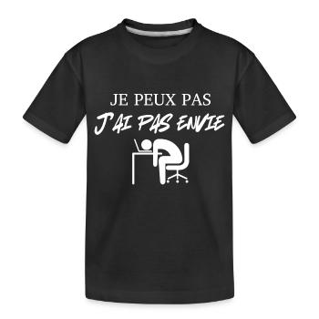 je peux pas j'ai pas envie - T-shirt bio Premium Enfant - noir - Devant