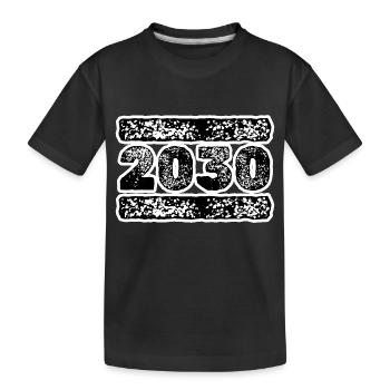 Year 2030 - Kids' Premium Organic T-Shirt - black - Front