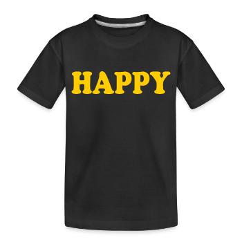 Happy - Kids' Premium Organic T-Shirt - black - Front