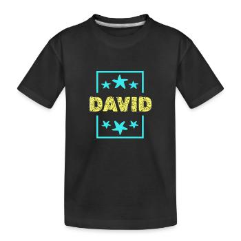David David - Kids' Premium Organic T-Shirt - black - Front