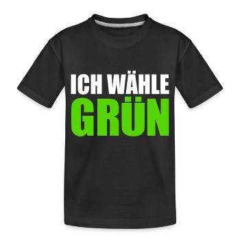 ich wähle grün - Kinder Premium Bio T-Shirt - Schwarz - Vorne