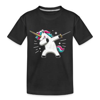 Doublage Licorne Escrimeur Épée Épée Épée Escrime Athlète - T-shirt bio Premium Enfant - noir - Devant