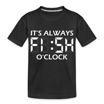It's always fishing time - Kids' Premium Organic T-Shirt - black - Front