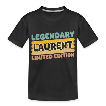 Name Laurent - Kids' Premium Organic T-Shirt - black - Front