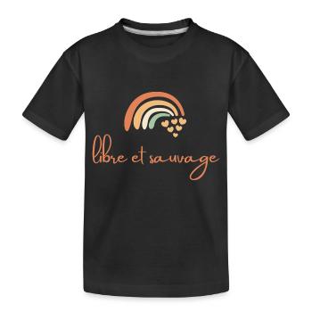 LIBRE ET SAUVAGE - Marque vêtements bio et recyclé - T-shirt bio Premium Enfant - noir - Devant