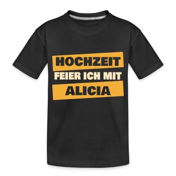 Alicia als JGA - Kinder Premium Bio T-Shirt - Schwarz - Vorne